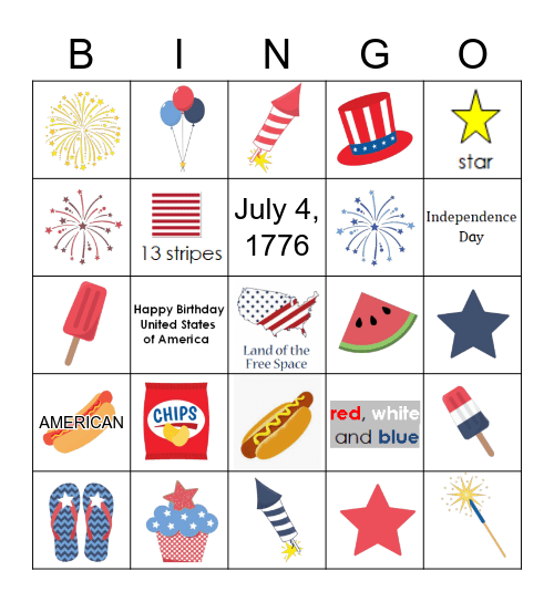 police officer 4th of july bingo