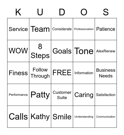 Customer Service Week Bingo Card