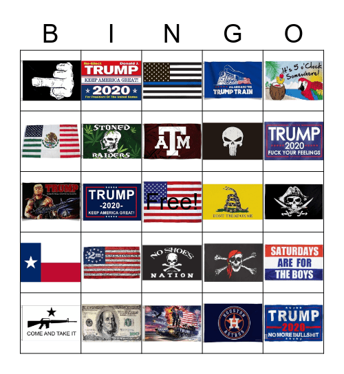 Beach Flag Bingo Card