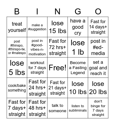 GGF July Bingo Card