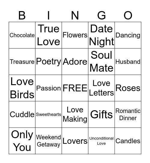 LOVE BINGO Card