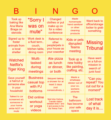 FitB Happy Hour Bingo Card