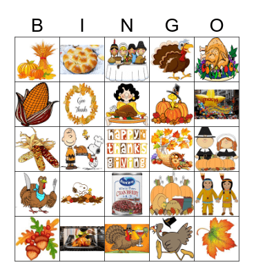 THANKSGIVING Bingo Card