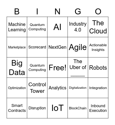 Information Technology Bingo Card