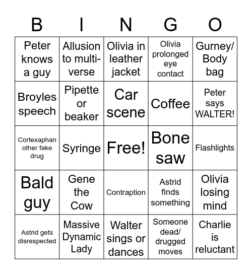 FRINGO Bingo Card