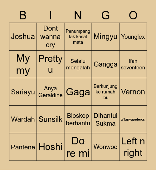 Seulgi Bingo Card