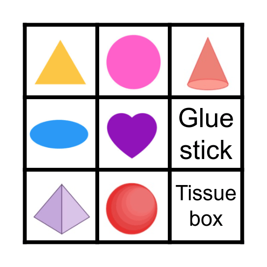 2D and 3D shapes Bingo Card