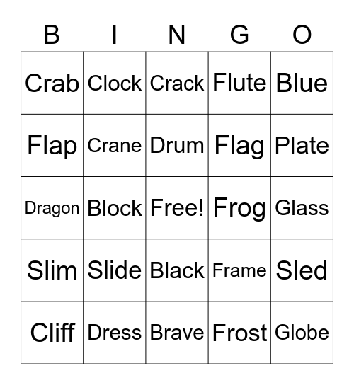 Bingo Unit 9-10 Bingo Card