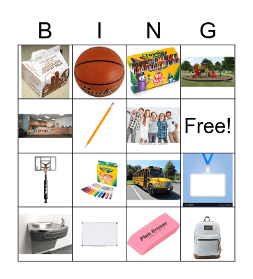 School Bingo Card