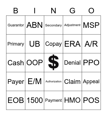 Rev Cycle Bingo Card
