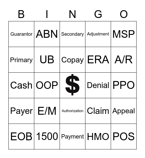 Rev Cycle Bingo Card