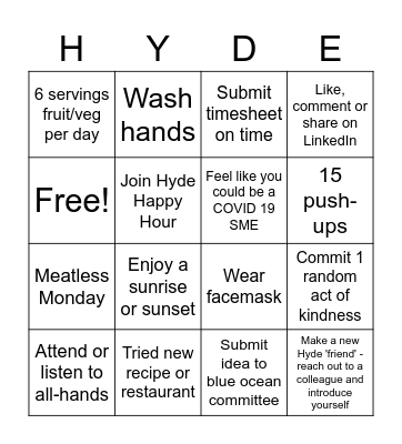 July Bingo Card
