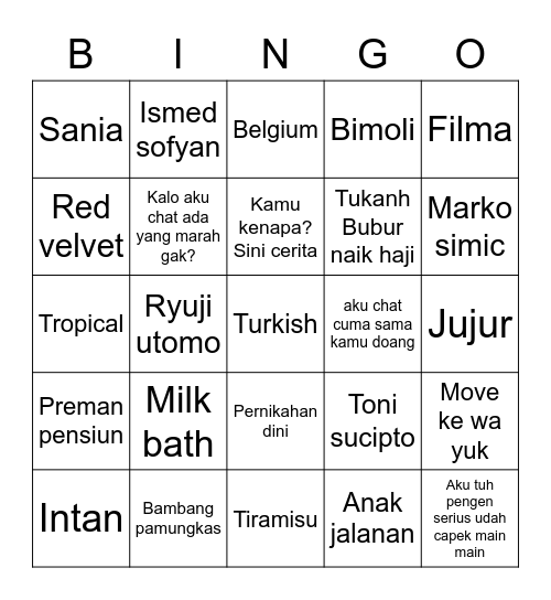 Nay Bingo Card