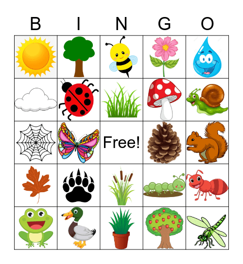 Nature Bingo Card