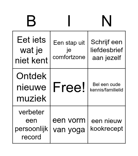 Lieve collega vakantie Bingo Card