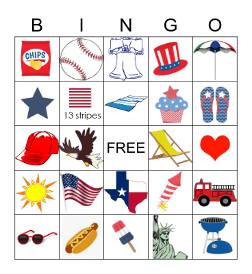 Red, White and Boom BINGO! Bingo Card