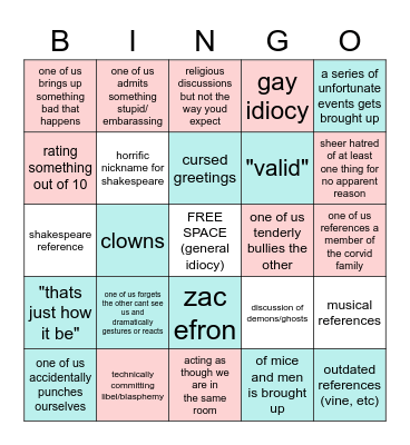 hotline blingo Bingo Card