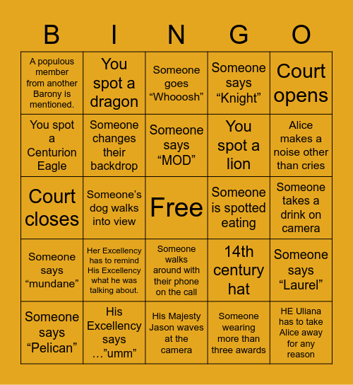 Populous Bingo Card