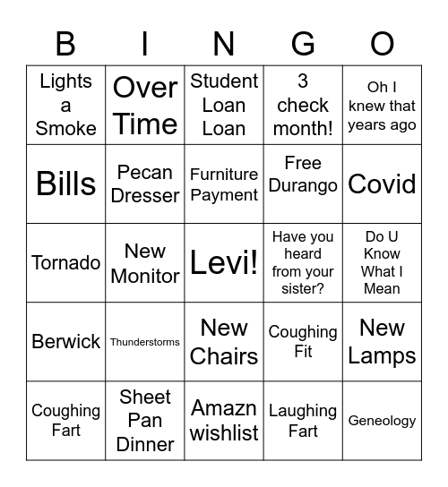 BECKY BINGO Card