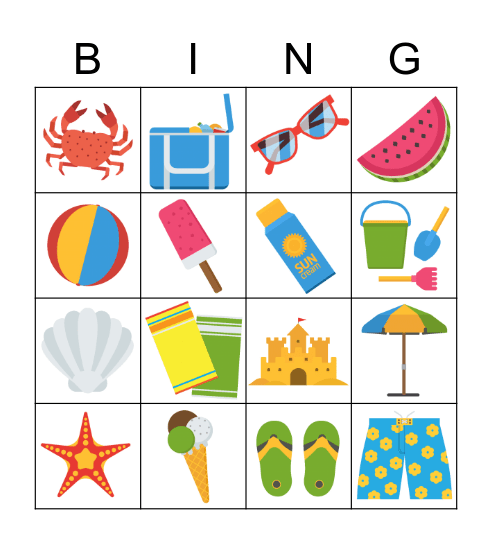 Summer 2 Bingo Card