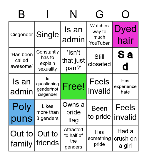 Polysexual Bingo! Bingo Card