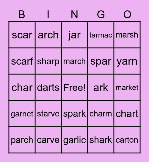 ar Bingo Card