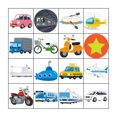 Transportation Bingo Card