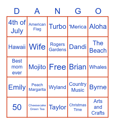 Dandi Bingo Card