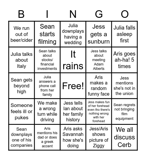 6 leaves the 6 Bingo Card