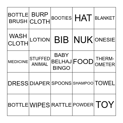 BABY BELHAJ BINGO Card