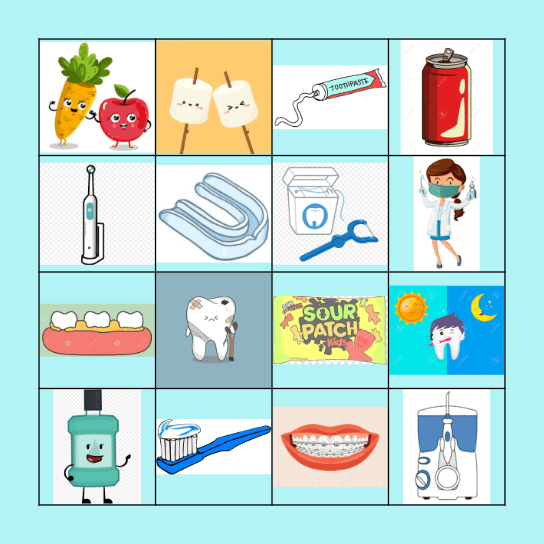 Oral Care Bingo Card