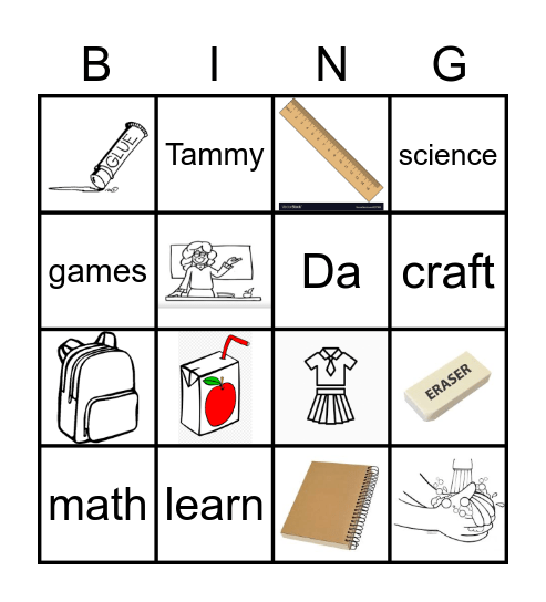 English Class Bingo Card