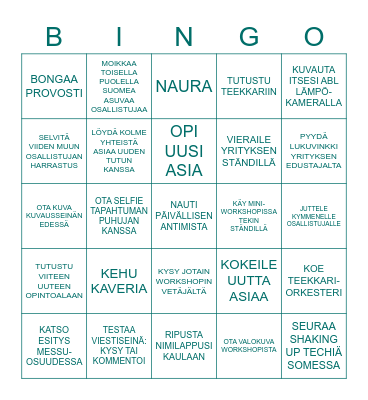 Shaking up Tech Bingo Card