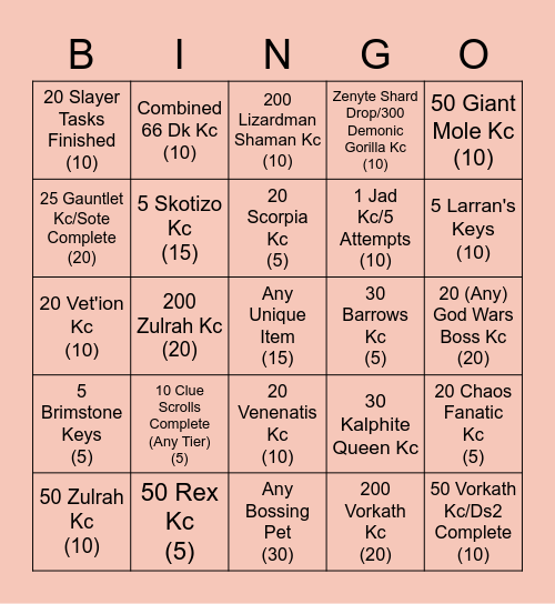 6/07/2020 - #1 Bingo Card