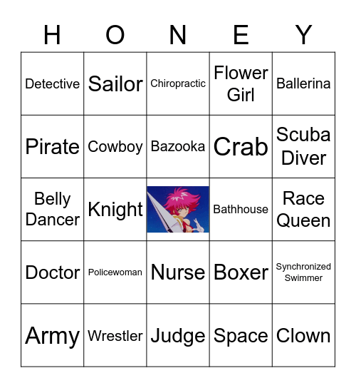 Cutey Honey Flash Transformation Bingo Card