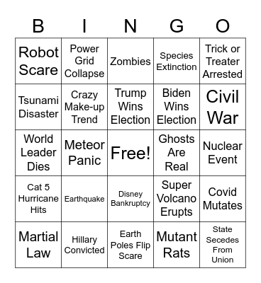 Bat Sh*t Bingo Card