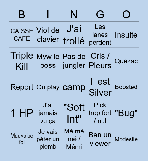 Bingo Sardoche Bingo Card