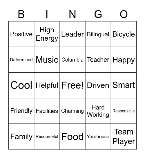 Pablo Bingo Card