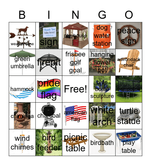 Radburn Yard Bingo - A Park! Bingo Card