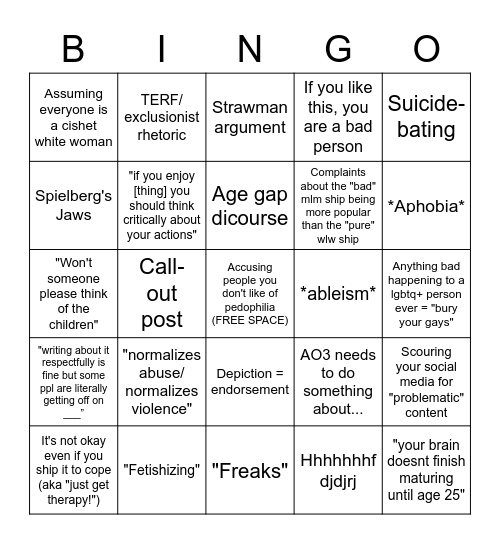 Discourse Bingo Card