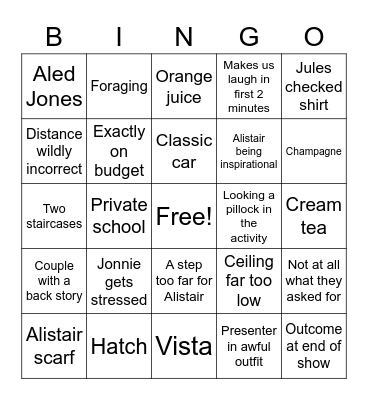 3 BONUS POINTS Bingo Card