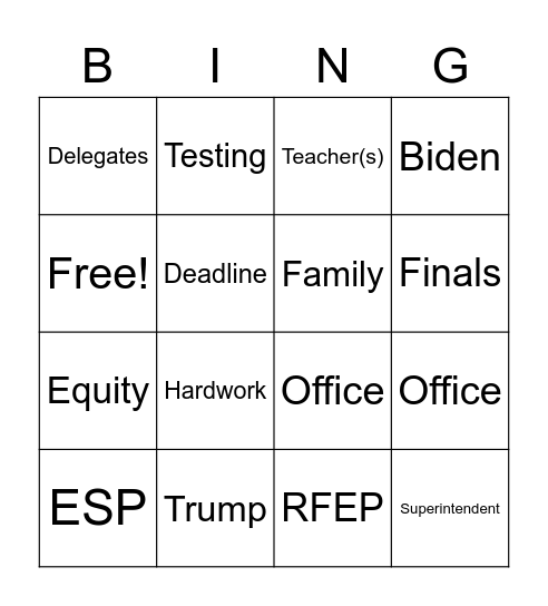 Final Bingo Card