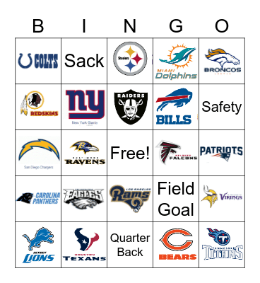 FOOTBALL BINGO Card