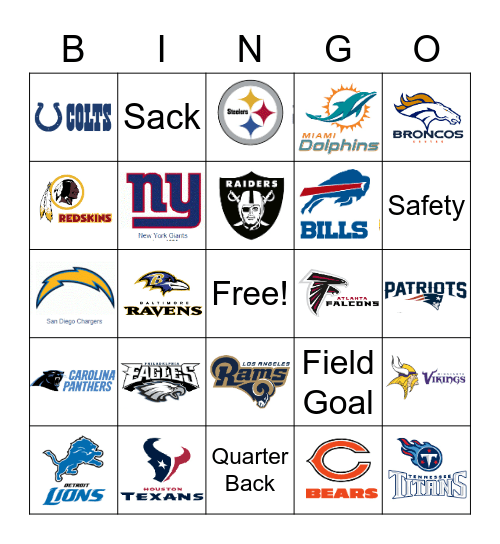 FOOTBALL BINGO Card
