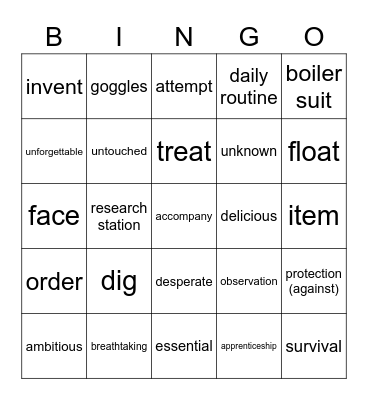 Laboratory Bingo Card