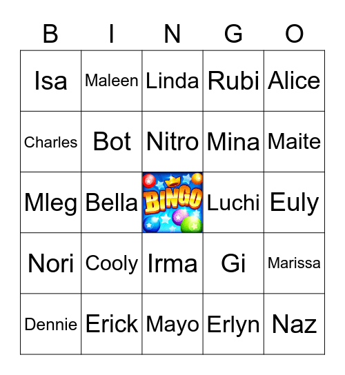 #Marv35 Names Bingo Card
