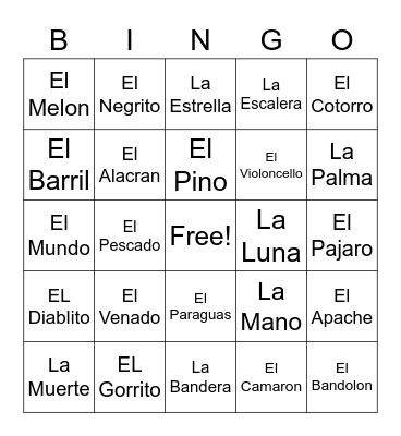 Loteria Bingo Card
