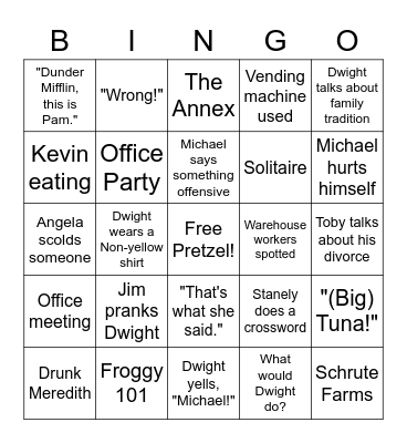 the office Bingo Card