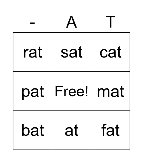 At Words Bingo Card