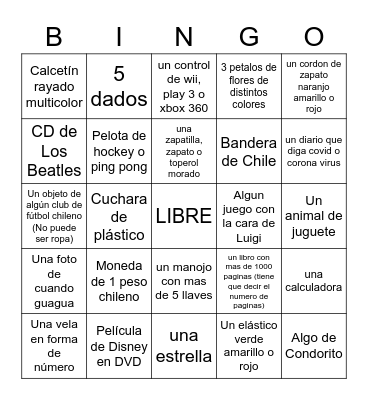 Bingo M9 OB Bingo Card